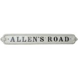 Birmingham City cast iron road sign ALLENS ROAD. Face restored from the road near Soho & Winson