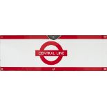 London Transport enamel frieze sign CENTRAL LINE. Measures 27in x 9in and is in good condition