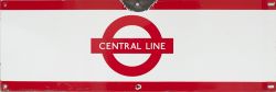 London Transport enamel frieze sign CENTRAL LINE. Measures 27in x 9in and is in good condition