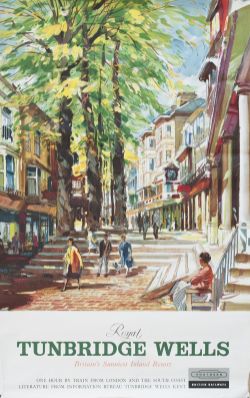 Poster BR ROYAL TUNBRIDGE WELLS by Johnston. Double Royal 25in x 40in. Published in 1960, in very