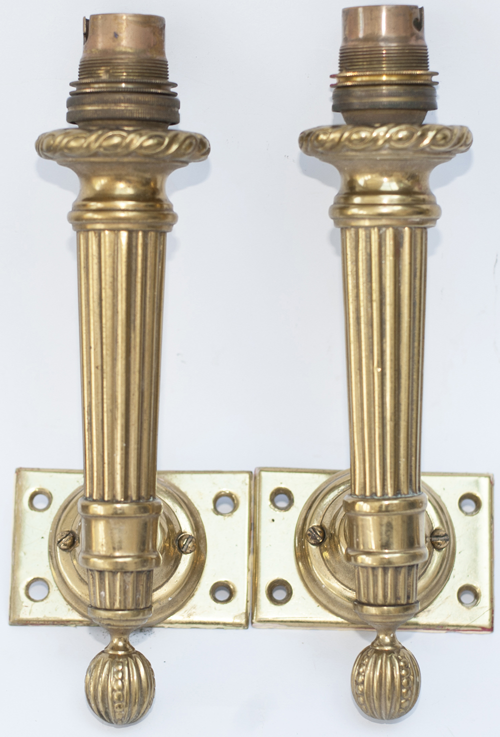 Pullman carriage lamps, an identical pair of 1st class wall mounted examples, from one of the