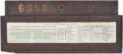 GWR mahogany framed and glazed carriage panel advertising COLD LUNCHEON AND TEA BASKETS in red and