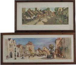 A pair of carriage prints: HATFIELD HERTFORDSHIRE by Horace Wright from the LNER Post War Series,