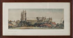 Carriage Print BEVERLEY MINSTER, YORKSHIRE by Sidney Causer R.W.S. from the LNER Post War Series,