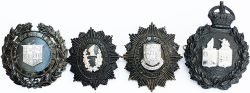 Railway police helmet plate badges to include; London Midland and Scottish Railway, Great Western