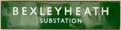 BR(S) enamel sign dark green BEXLEYHEATH SUBSTATION. Measures 26in x 6in and is in good condition