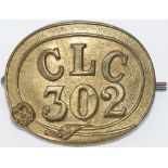 Cheshire Lines Committee gilded cap badge CLC 302. In excellent condition.