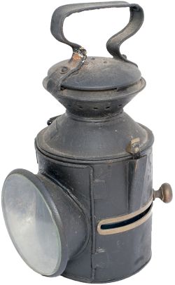 LNER/GER 3 aspect sliding knob handlamp stamped in the reducing cone MARCH 418 and date coded for