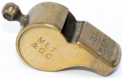 Metropolitan and Great Central Joint Railway brass guards whistle, stamped on the side MET & GC 11