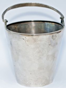 LMS Hotels silverplate small ice bucket clearly marked LMS HOTELS with two laurel leaves to the