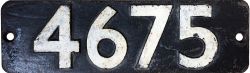 Smokebox numberplate 4675 ex Collett 0-6-0P T built at Swindon in 1944. Allocations included 88C