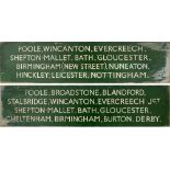 Somerset & Dorset Joint Railway Wooden Finger Board with POOLE, WINCANTON, EVERCREECH, SHEPTON-