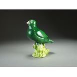 A Chinese green glazed figure of a pigeon, 19th Century,