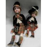 A pair of German bisque headed dolls by Armand Marseilles;