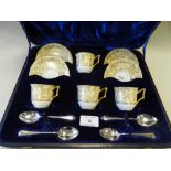 A cased Royal Worcester coffee service, especially made for Aspreys,