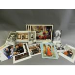 A collection of signed cards and photographs to include Johnny Weissmuller and various others
