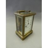 A French brass cased carriage clock