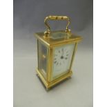 A French brass cased carriage clock