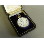 A silver open faced pocket watch