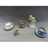 Table wares and collectable ceramics to two trays including a Shelley tea set