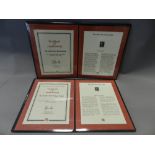 A penny black and 1840 tuppenny blue in presentation slip case with certificates.