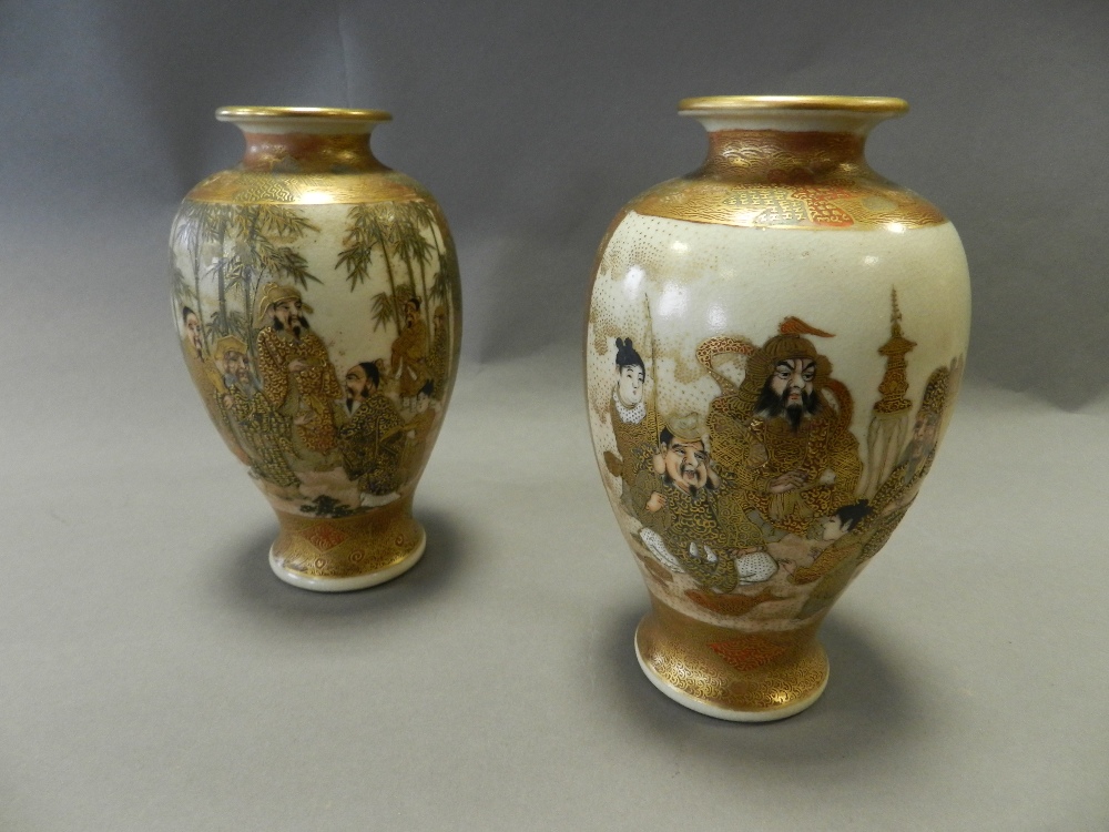 A pair of Japanese Satsuma vases