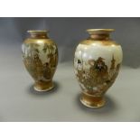 A pair of Japanese Satsuma vases