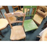 Three various 19th century kitchen chairs