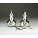 A pair of silver pepperettes, Horace Woodward & Co Ltd, Birmingham 1918,