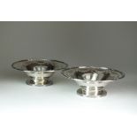 A pair of silver bon bon dishes, Hamilton & Co, London 1917,