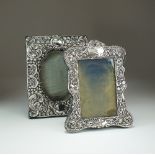 An Edwardian silver mounted photograph frame, W J Myatt & Co, Birmingham 1904,