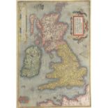 Ortelius (Abraham) Anglia, Scotia et Hibernia, sive Britannicar: Insurlarium Descripto, 1589,