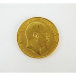 An Edward VII sovereign dated 1908,