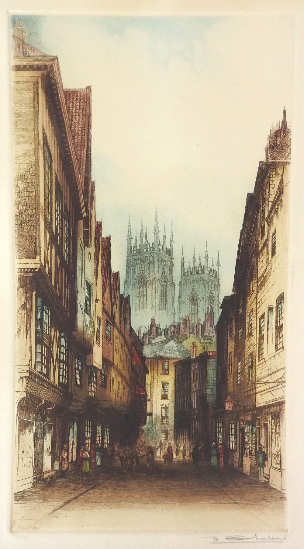 Edward W Sharland (1884-1967) A collection of seven unframed etchings of cathedrals titled,