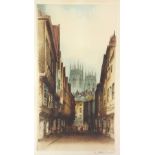 Edward W Sharland (1884-1967) A collection of seven unframed etchings of cathedrals titled,