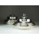 A pair of George III Paul Storr silver entree dishes and covers, Paul Storr, London 1807,