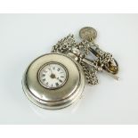 A Gentleman's George IV silver pair case half hunter pocket watch,