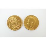 Two George V sovereigns,