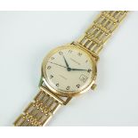 A Gentleman's 9ct gold Marvin Automatic bracelet watch,