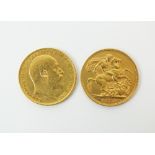 Two Edward VII sovereigns,