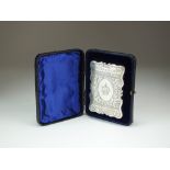 A cased Victorian silver card case, Joseph Gloster, Birmingham 1894,