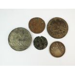 A large collection of British and Foreign coins, tokens and medallions, to include; halfpennies,