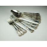 A set of twelve William IV Scottish silver Kings pattern serving spoons, JM Jr, Glasgow 1830/31,