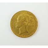 A Victoria young head shield back sovereign, dated 1868, Die No.