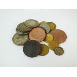 A collection of silver, cupro-nickel and bronze coinage and tokens,