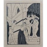 After Eric Gill (1882-1940) The Harem 1925, wood engraving on tracing paper,