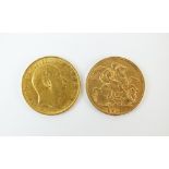 Two Edward VII sovereigns,