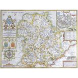 Speed (John) Map of Shropshire, 1676, Engraving, English text verso,