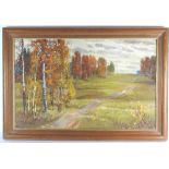 Antonov Sergey Georgiyevich (1932-2006) Autumn Motif, signed lower right, oil on board,