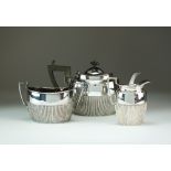 An Edwardian Bachelors three piece silver tea service, James Dixon & Sons Ltd, Sheffield 1901,